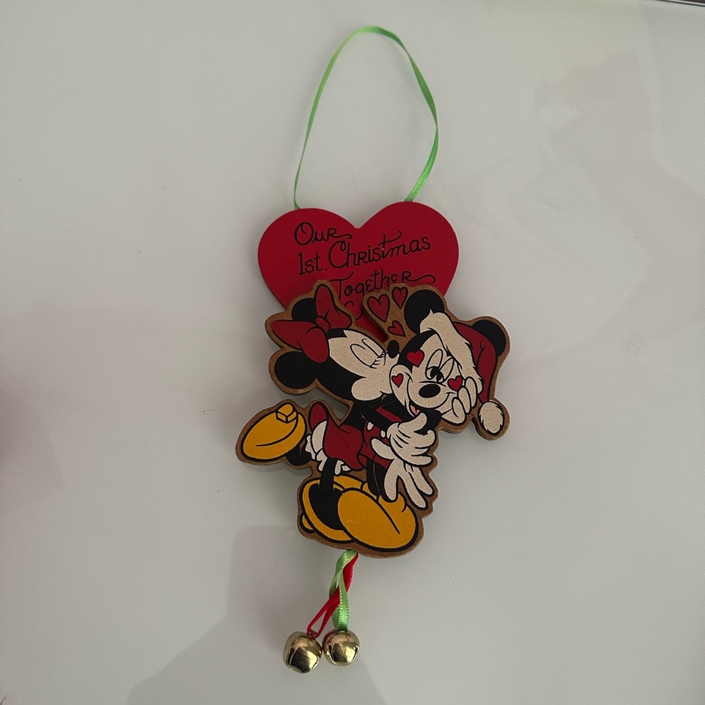 VINTAGE 90s DISNEY OUR 1St CHRISTMAS TOGETHER MICKEY MINNIE ORNAMENT